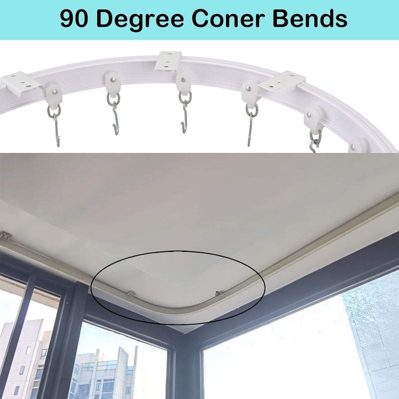 CEILINGRAIL Ceiling Curtain Track Flexible Bendable Ceiling Curtain Rail Set Tracks for Window Door Curtain Shower Room Divider Curtains RV (7 Meters) - Image 4